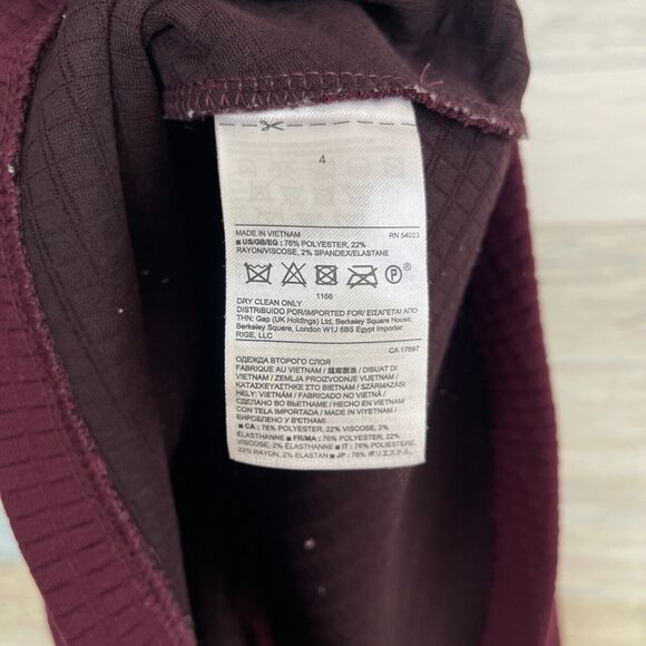 Banana Republic Textured Ponte Fit & Flare Knit Dress Purple Stretch Womens 4 - Picture 7 of 7